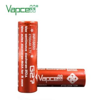 Vapcell ของแท้100% INR18650 2700mAh สีแดง 💥ได้ถ่าน2ก้อนแถมกระเป๋าใส่ถ่าน💥