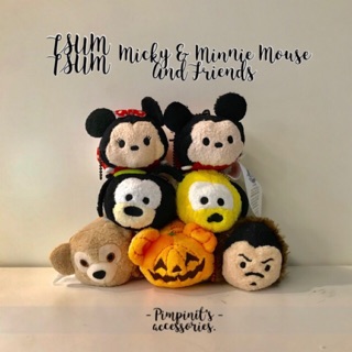 🇹🇭 พร้อมส่ง : พวงกุญแจตุ๊กตามิกกี้และมินนี่เมาส์ซูมซูม | Mickey &amp; Minnie Mouse Tsum Tsum Keychain