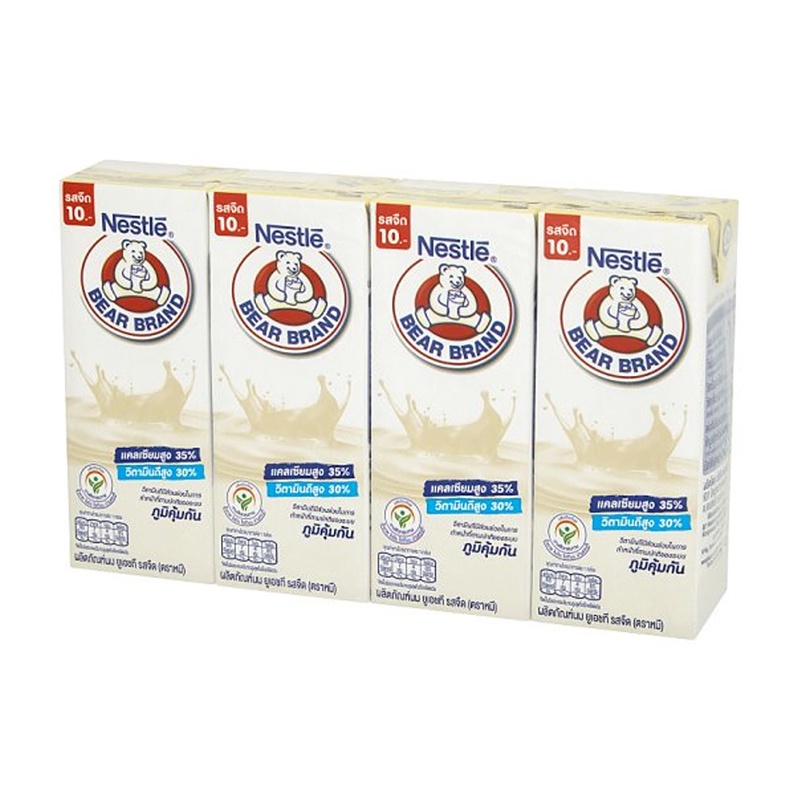 นมหมี UHT NESTLE BEAR BRAND รสจืด แพ็ค 4 กล่อง