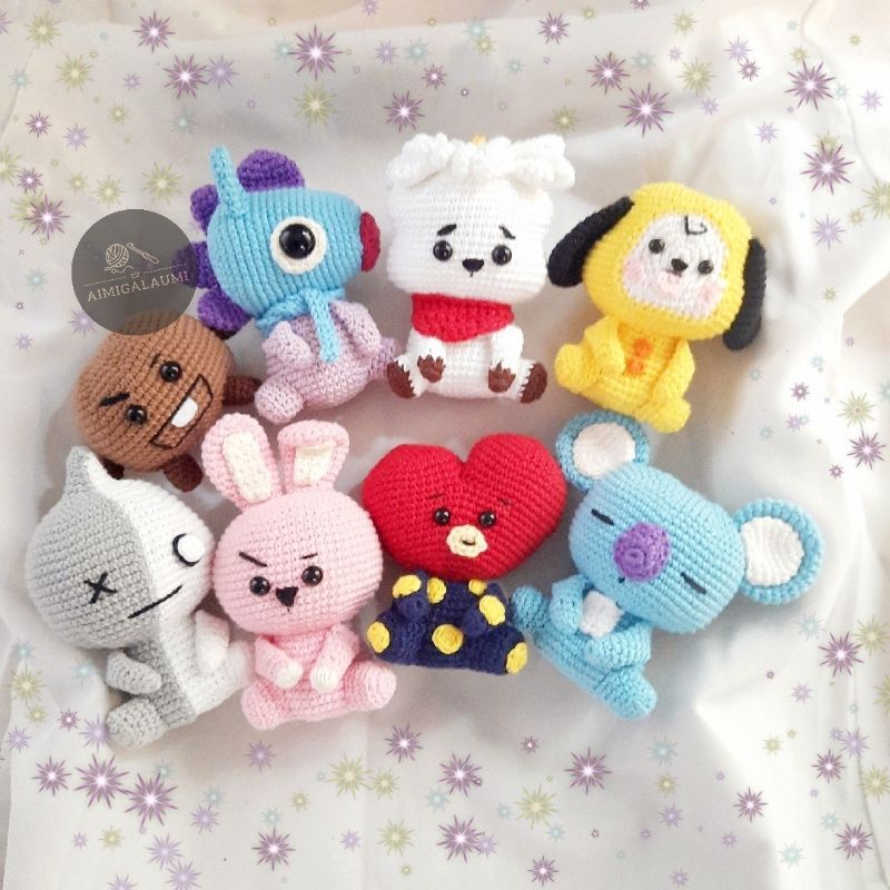 ตุ๊กตา Amigrumi bt21 bts chimmy mang koya rj คุกกี้ shooky ta van