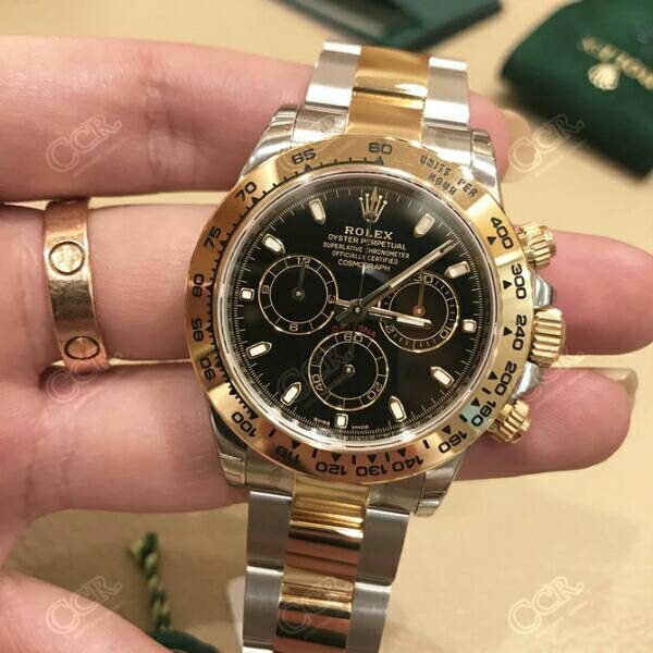 Rolex Daytona Daytona Gold Black Plate 116503 นาฬิกาแฟชั่นสำหรับผู้ชาย