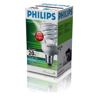 Therichbuyer  หลอดประหยัดไฟ กำลัง 20 วัตต์ Cool Day Light PHILIPS รุ่น Tornado 20W/CDL