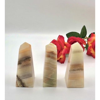 1Pc Natural Green Onyx Tower / Top High Quality / Good Luck Transformation Stone / Home Decoration Collection Purpose.