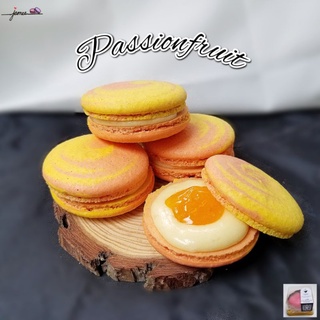 Macarons passion fruit*ไม่มีขั้นต่ำ อัลมอนด์นำเข้า100% มาการองเสาวรส Homemade ชิ้นใหญ่