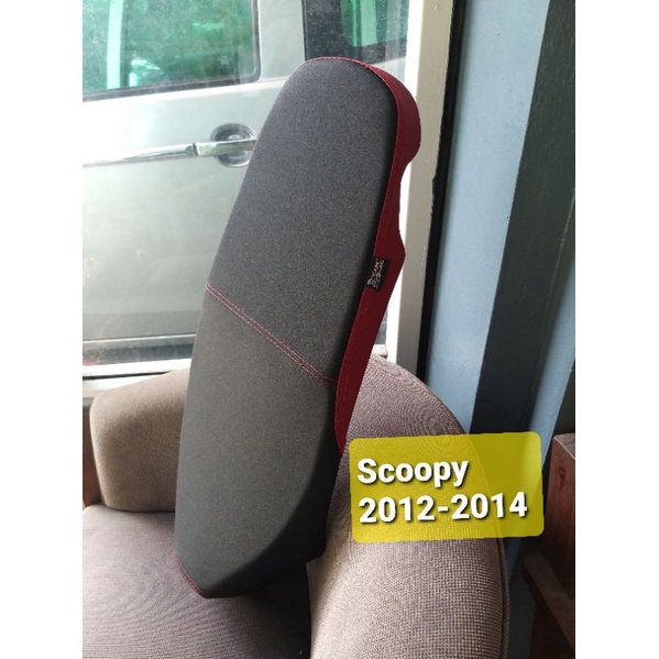 เบาะ Scoopy/ 2010-2014/ ดำ/แดง/โลโก้แคมป์บางเมืองลูกค้าต้องการจัดให้/คุณฟ้าช้อป/นางฟ้าช้อป/vk.ahop/แ