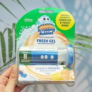 เจลติดโถสุขภัณฑ์ กลิ่นซีตรัส Fresh Gel Toilet Cleaning Stamp Citrus 6 gel stamp (Scrubbing Bubbles®) เจลหอมดับกลิ่น