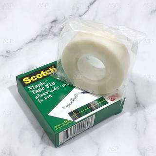 สก็อตซ์ เมจิกเทป 3M Scotch Magic Tape 810 (ขนาด18 มม.x33 มม. แกน1 นิ้ว) กล่องเขียว เขียนบนเทปได้ เทปเขียนทับได้