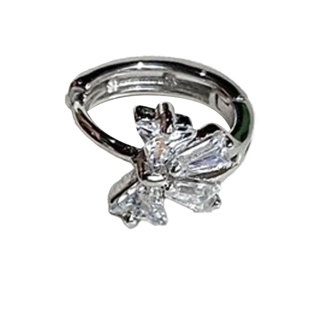 finely.yours 925 Stering Silver Jewelry| ต่างหูห่วงเงินแท้ ประดับพลอยรูปโบ // Bow Hoops Earrings