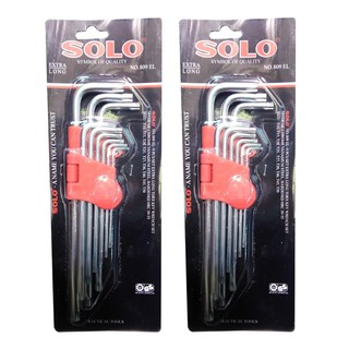 ชุดประแจหกเหลี่ยม 9 ชิ้น/ชุด No.809 EL ยี่ห้อ Solo x 2 ชุด