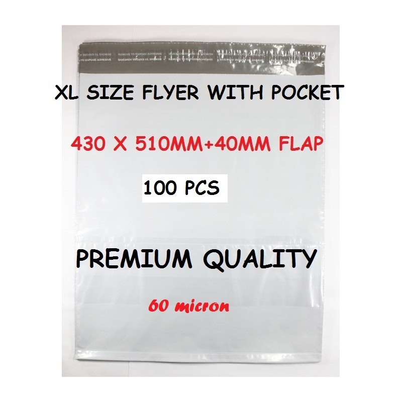 100 ชิ้น A2 XL Courier Bag/Flyer/Packaging Bag พร้อมกระเป๋า