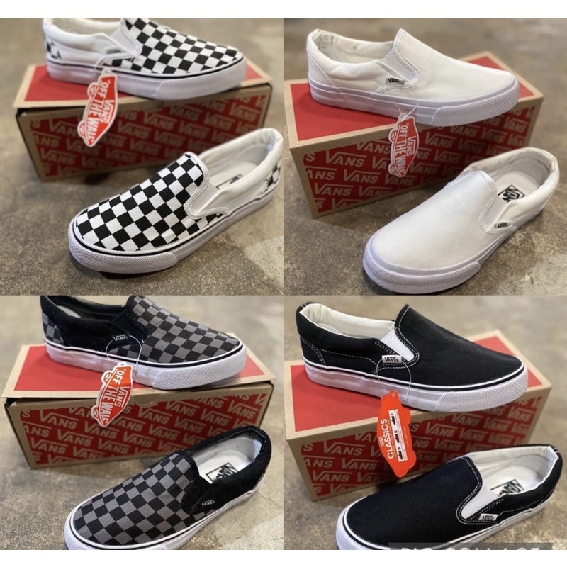 รองเท้าผ้าใบ(ตารางขาวดำ/ขอบขาว) sz.36-45 สินค้าพร้อม ผู้หญิงและผู้ชาย