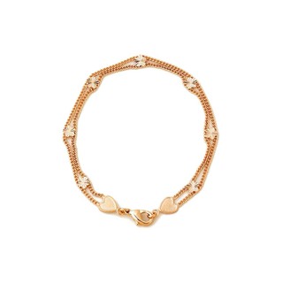 TANITTgems สร้อยข้อมือนากลายดอกไม้แบบเส้นคู่ BG71531 - Rose Gold