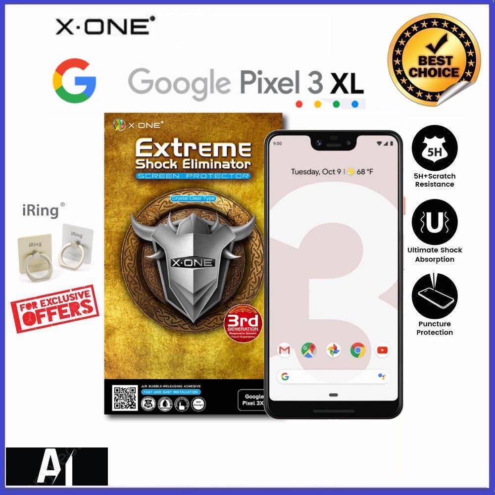 X-ONE EXTREME SHOCK ELIMINATOR การป้องกันหน้าจอสําหรับ GOOGLE PIXEL 3 XL
