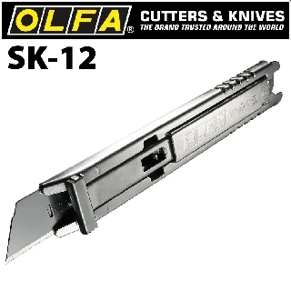 OLFA โอฟ่า รุ่น SK-12 มีดคัตเตอร์เซฟตี้ด้ามสแตนเลส