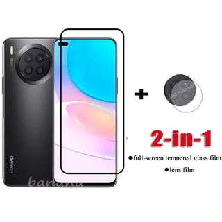 2IN1 Huawei Nova 8i Tempered Glass Screen Protector For Huawei Nova 5T 8 7 SE 7i 5 Pro 4E 4 3 3i 2i 2 Lite Full Coverage Screen Protector Glass Film &amp; Camera Lens Protector