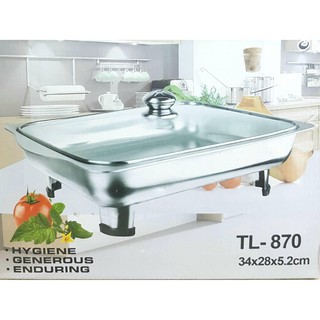 TAILONG ถาดบุฟเฟ่ต์ สเตนเลส 1ช่อง (1 ชุด) ถาดอุ่นอาหาร STAINLESS CHAFING DISH TL-870