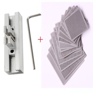 10pcs Directly Heat BGA Rework Reballing Universal Stencil with Template Jig Holder Fixtures