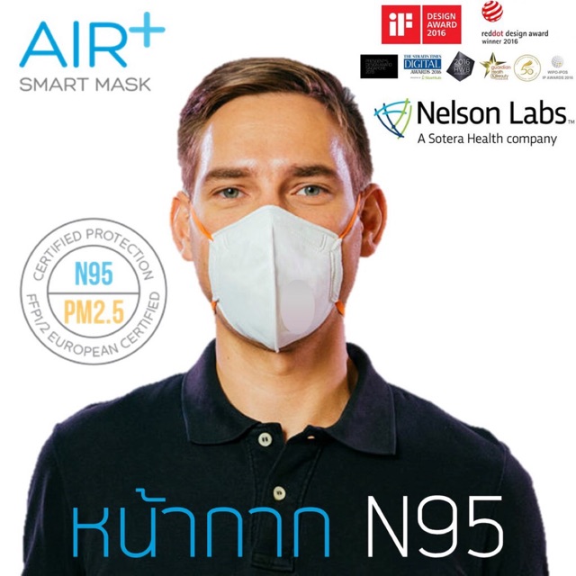 พร้อมส่ง N95 AIR+ Smart Mask หน้ากากN95 ไซส์สำหรับผู้หญิงและเด็ก กล่อง20ชิ้น ส่งฟรี