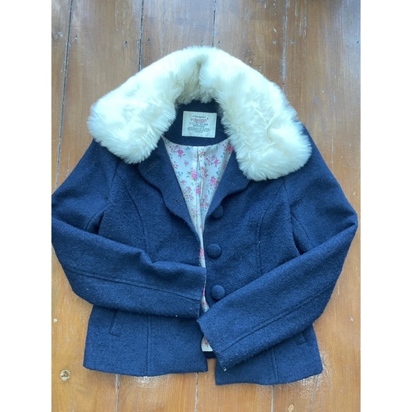 Yishion เสื้อกันหนาวขนเฟอร์ เนื้อผ้าวูล