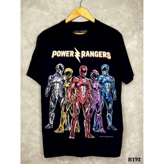 Powerrangerเสื้อยืดสีดำสกรีนลายBT92