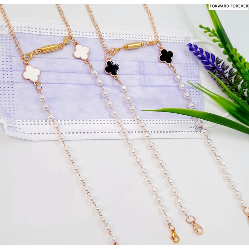 ใหม่ สายโซ่คล้องคอ ประดับไข่มุก ป้องกันการสูญหาย สําหรับแว่นตา หน้ากาก M60071-A