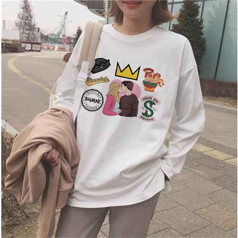 riverdale Unisex สไตล์เกาหลี แขนยาว เสื้อยืด women New kpop Autumn Winter Tracksuit Casual 3D สาว หญิงs kpop