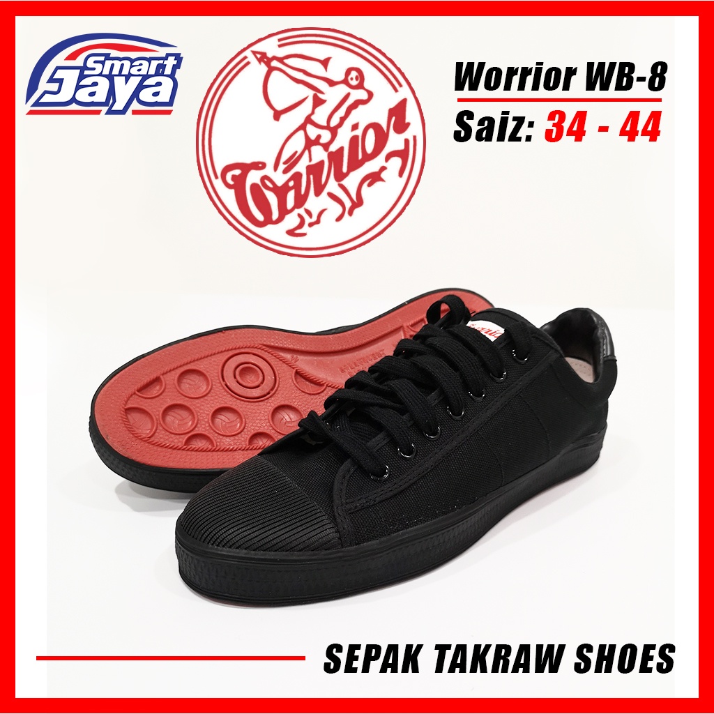 Hitam warrior/warrior Black School Shoes รองเท้าฟุตบอลตะกร้อ/รองเท้านักเรียนมัธยมต้น WB-8