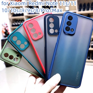 เคสขอบสีหลังด้าน เคส Xiaomi Redmi Note 11s 11 10s 10 9 9s 8 Pro Max ป้องกันกล้อง เคสกันกระแทก ขอบนิ่มหลังแข็ง