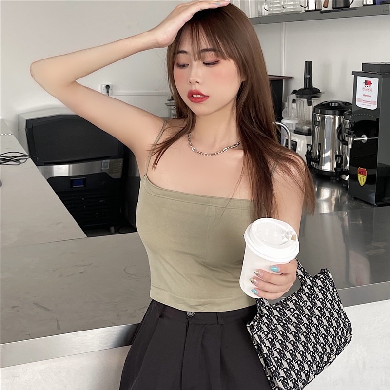 เสื้อสายเดี่ยวเต็มตัว รุ่น B-007 มีฟองน้ำในตัว สินค้าพร้อมส่ง จากไทย ราคา ถูกที่สุด ดีลบีเคเค แกลเลอรีภาพที่ 9