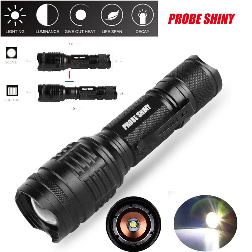 2x High Power 5 Modes Zoom Tactical T6 LED Flashlight Torch+Charger Battery Kits