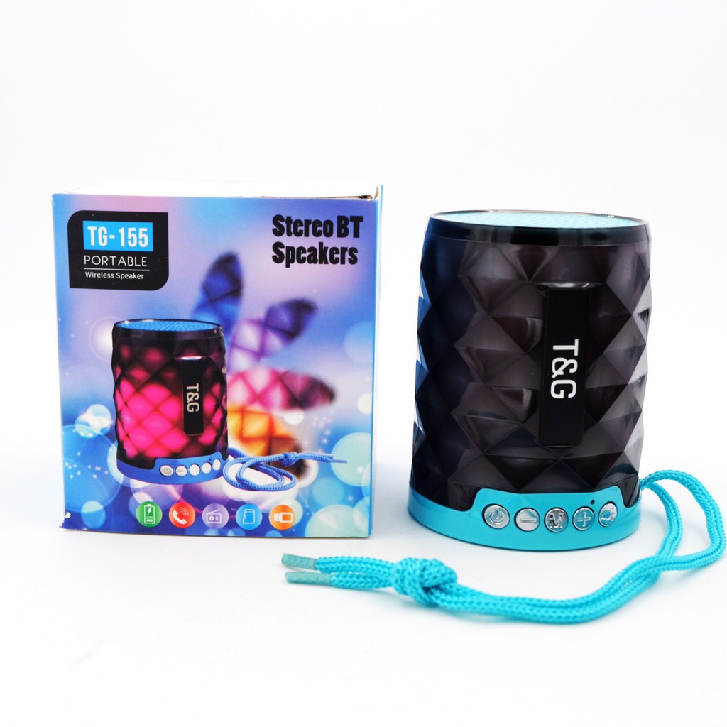#ลำโพงบลูทูธ TG155/TG-155 มีไฟสีสันLEDในตัวแบบพกพา ลำโพงเสียงดี ลำโพงเบสหนัก ลำโพงบ้าน Wireless Blue