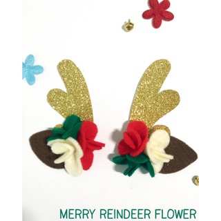 Merry reindeer flower hairclip