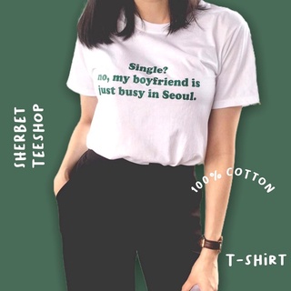 เสื้อยืดผ้าฝ้ายพิมพ์ลายแฟชั่นเสื้อยืด single in Seoul *☺︎︎|sherbet.teeshop