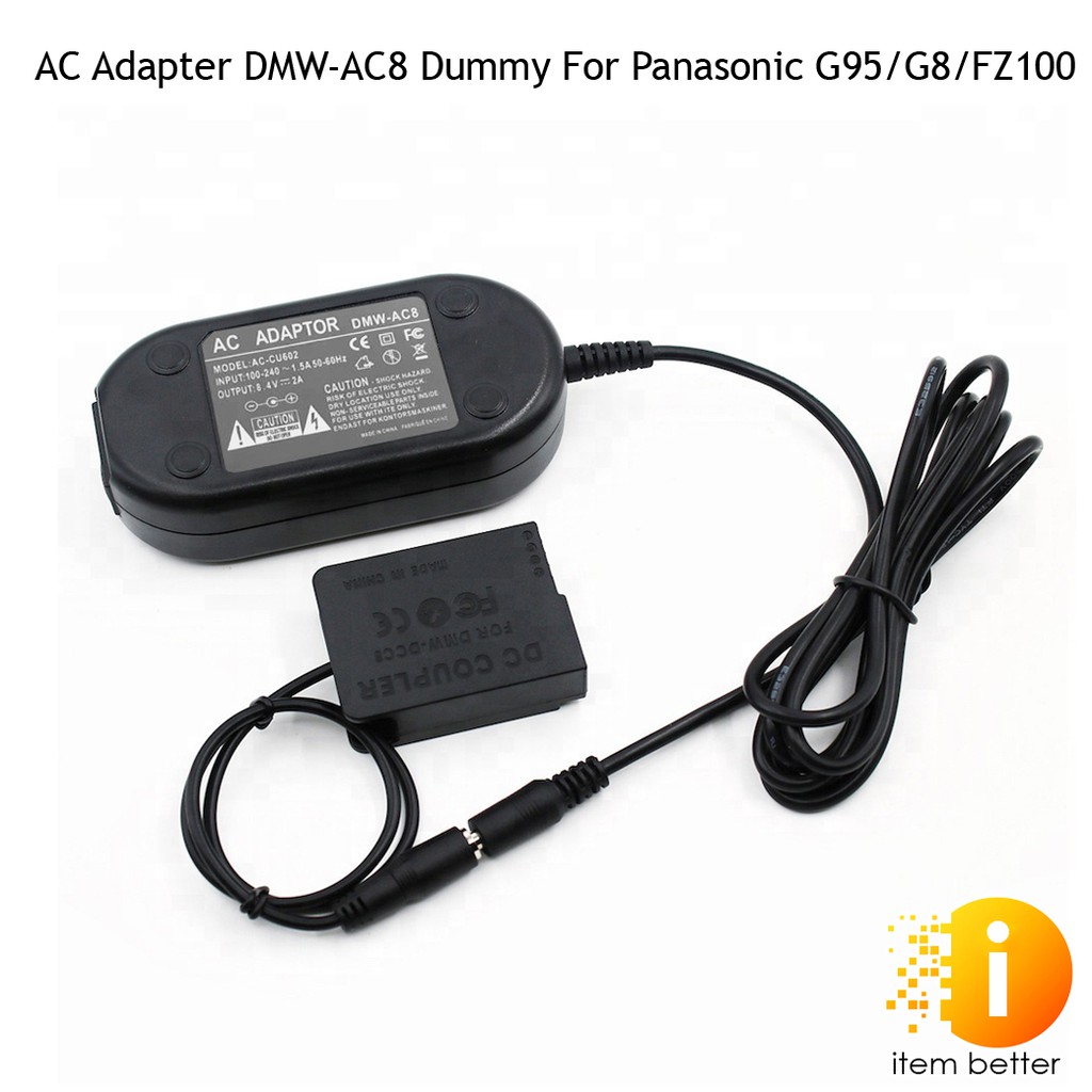 AC Adapter DMW-AC8+DMW-DCC8 Dummy For Panasonic G95/G8/FZ100