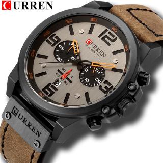 CURREN Fashion Watches For Man Leather Chronograph Quartz Mens Watch Business Casual Date Male Wristwatch Masculino