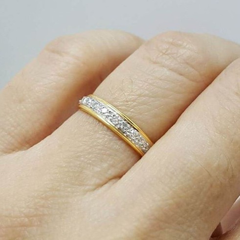 sj_jewelrybkk แหวนเพชร ตัวเรือนทองแท้ 9k น.น 1.90 กรัม