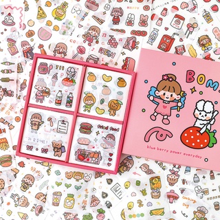25แผ่น/ สติกเกอร์ ไดคัทรุ่นBOMM  สติกเกอร์ตกแต่งสมุดภาพ ลายการ์ตูนน่ารัก ลายไม่ซำ้