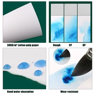 BaoHong ผ้าฝ้าย 100% ศิลปินกระดาษสีน้ำ 300g 20 แผ่น Professional หนังสือสีน้ำ/Sketchbook สำหรับอุปกรณ์ศิลปะการวาดภาพ