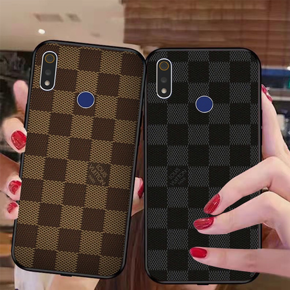 Oppo realme 3 / realme 3 pro Phone Case LV louis Brand Happy ton With Leather Pattern