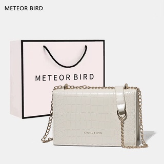 Meteor BIRD กระเป๋าสะพายไหล่ สะพายข้าง ทรงสี่เหลี่ยม ขนาดเล็ก พรีเมี่ยม พร้อมสายโซ่คล้อง แฟชั่นสําหรับสตรี