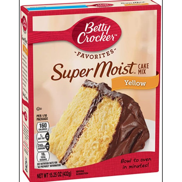 Betty Crocker Supermoist Yellow Cake Mix แป้งสำเร็จรูปสำหรับทำขนมเค้ก (Made in USA)