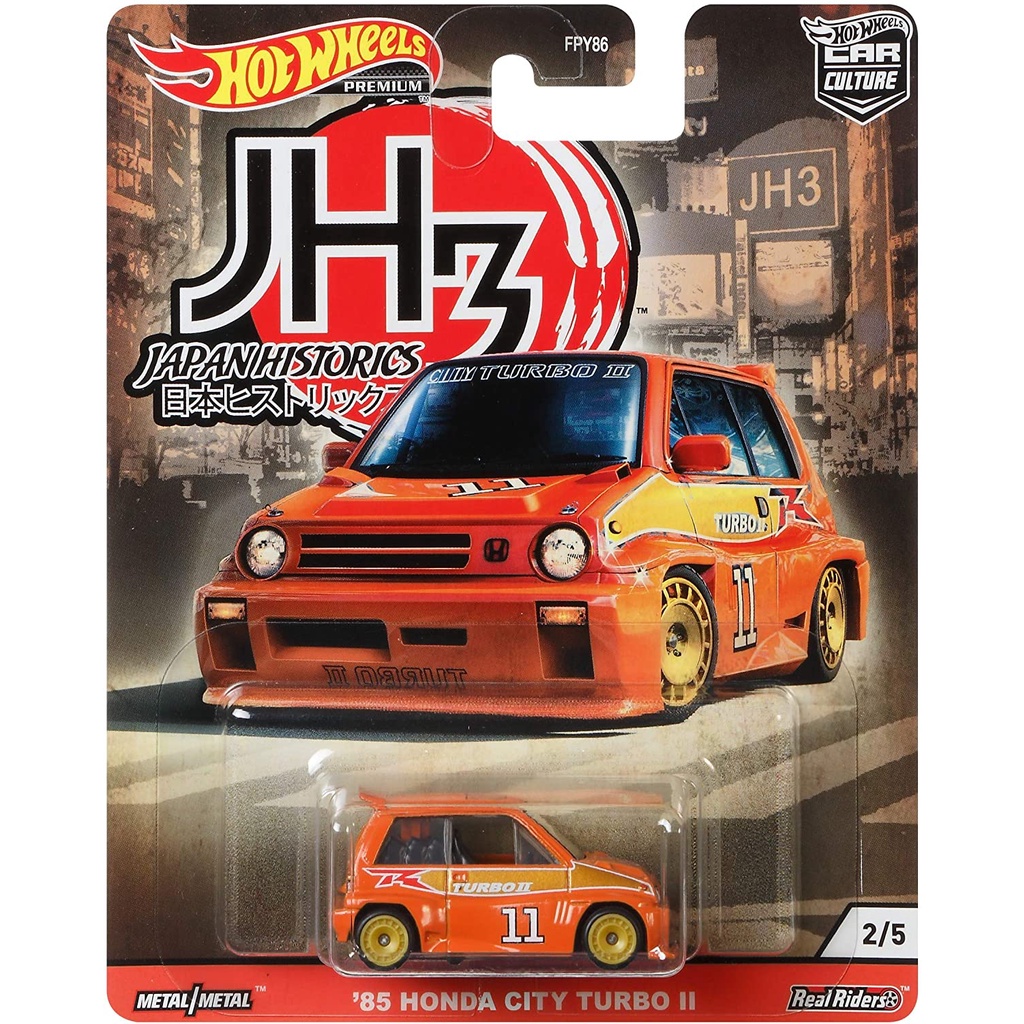 Hot Wheels Premium Car Culture JH3 Japan Historics 85 Honda City Turbo II ของแท้ ล้อยาง