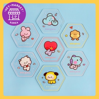 [BT21] ✨Bt21 ที่รองแก้ว อะคริลิค ขนาดเล็ก - หกเหลี่ยม✨ ช้อนส้อม ห้องครัว ภายใน BTS Line Friends KOYA RJ SHOOKY MANG CHIMMY TATA COOKY