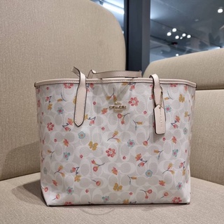 COACH C8614 CITY TOTE IN SIGNATURE CANVAS WITH MYSTICAL FLORAL PRINT