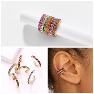 •▪︎✧ ต่างหูหนีบคริสตัล เซ็ท 6 ชิ้น • Coloeful Crystal Ear cuff Set