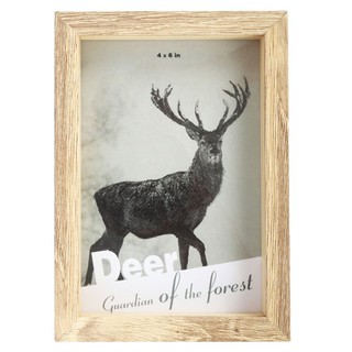 ✨Sale✨ กรอบรูปตั้งโต๊ะ กรอบรูป REINDEER 4X6 นิ้ว สีน้ำตาลFRAME WOOD REINDEER BROWN กรอปรูป อุปกรณ์ตกแต่งบ้าน