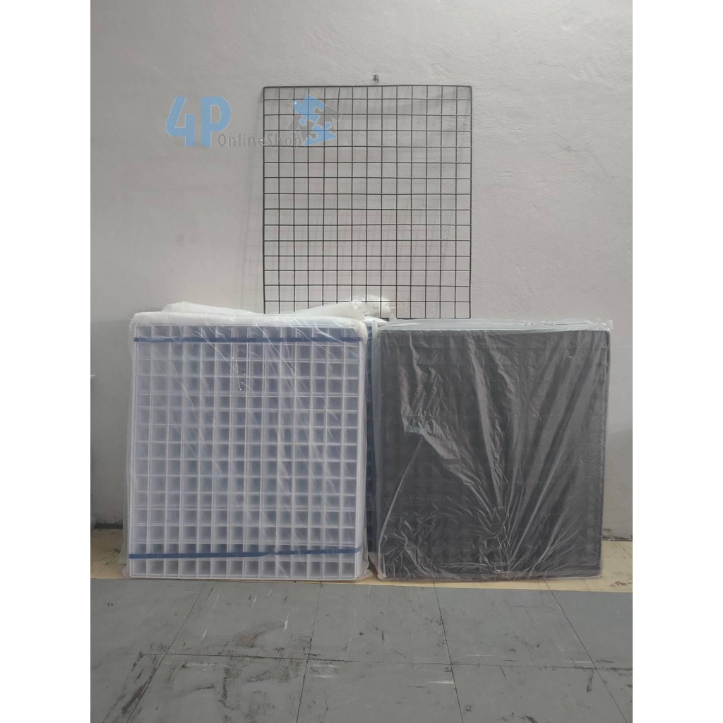 สินค้าพร้อมส่ง ขนาด 60x60 ตะแกรงเหล็กขายของ มี 2สี ขาวดำ แผงเหล็ก แผงขายของ แผงขายตลาดนัด 4p99