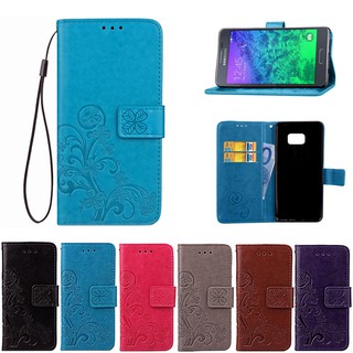 Sumsang Galaxy S7 S8 S9 Note 8 9 Four-leaf Clover Wallet Card Slot PU Leather+Soft Silicone Case