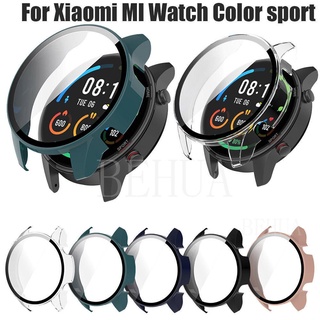 เคสป้องกัน PC แบบเต็ม สําหรับ Xiaomi MI Watch Color Sport Global Version ฝาครอบป้องกันหน้าจอ + ฟิล์มกระจกนิรภัย