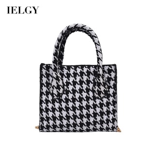 IELGY French texture diagonal bag female leopard print trendy woolen cloth